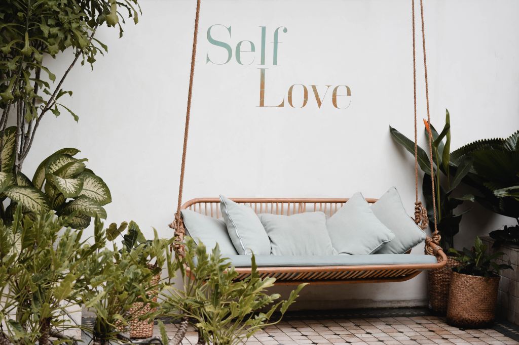 self-love-for-self-esteem-therapy-with-hanging-couch-and-plants